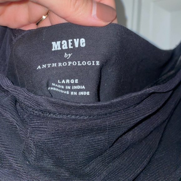 Maeve by Anthropologie Black One Shoulder Top - Picture 2 of 3